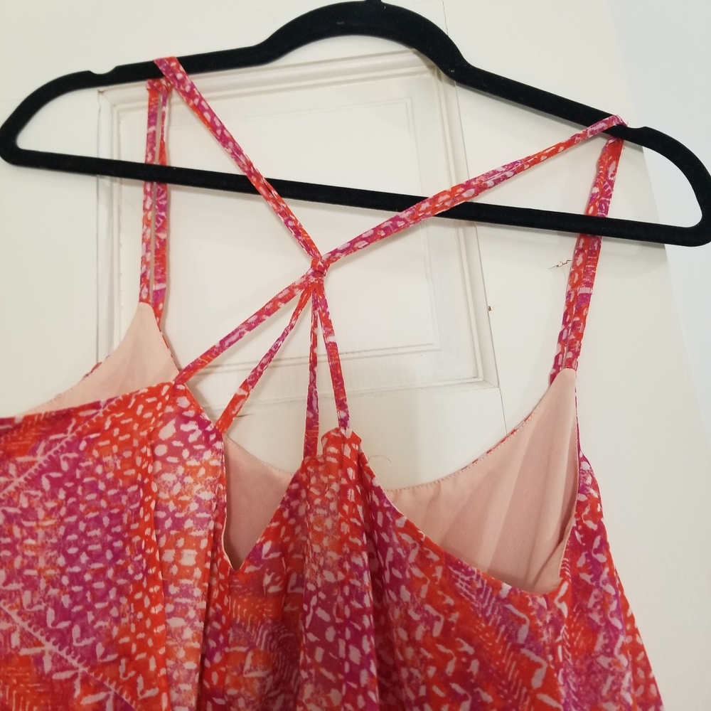 Ecote Pink and Purple and white Mini Dress spaghetti straps women size M (339) - Picture 4 of 15
